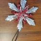 Red and Silver Snowflake Ornament