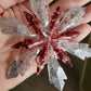 Red and Silver Snowflake Ornament