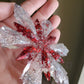 Red and Silver Snowflake Ornament