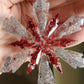 Red and Silver Snowflake Ornament