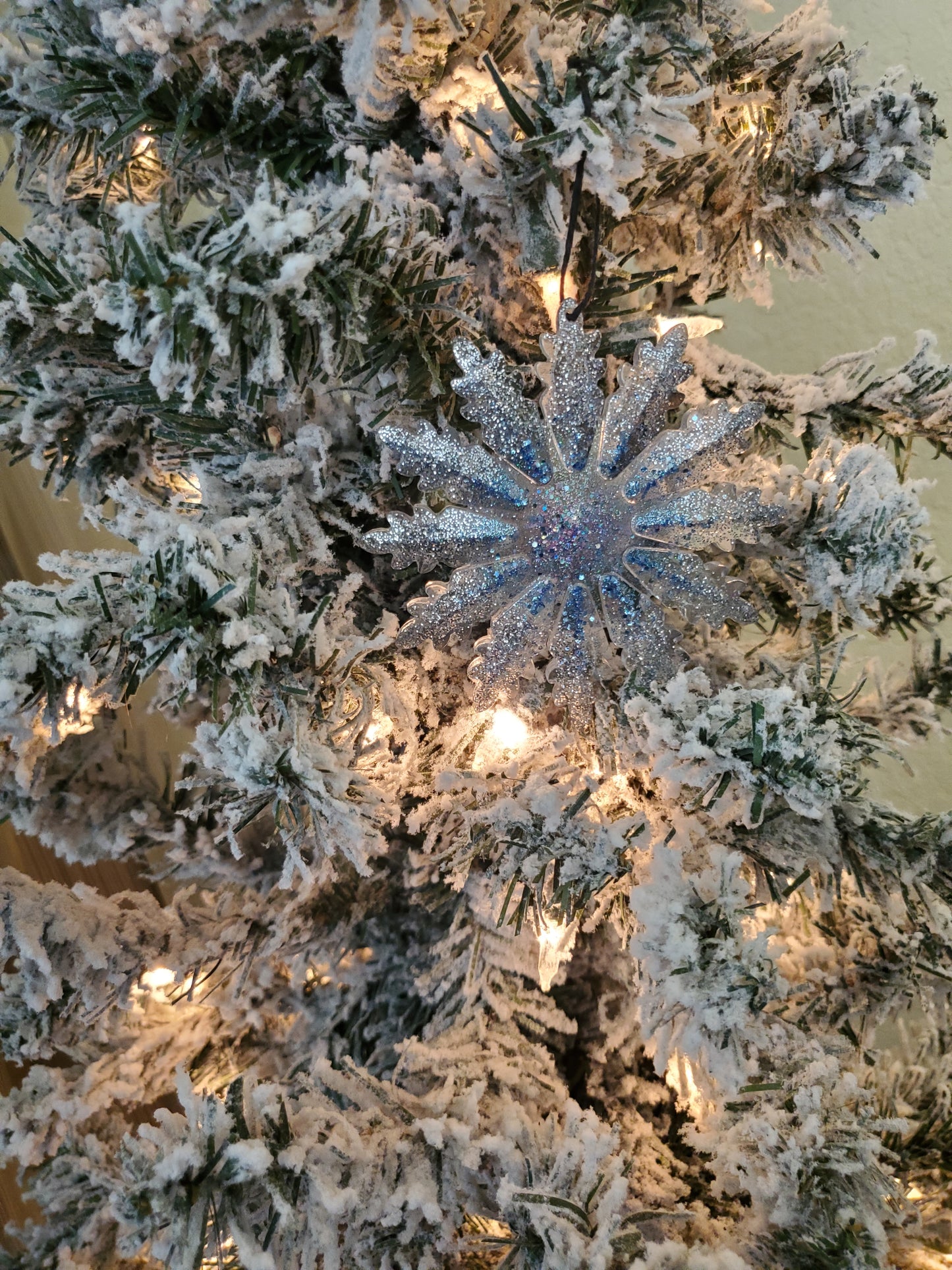 Silver and Blue Snowflake Ornament