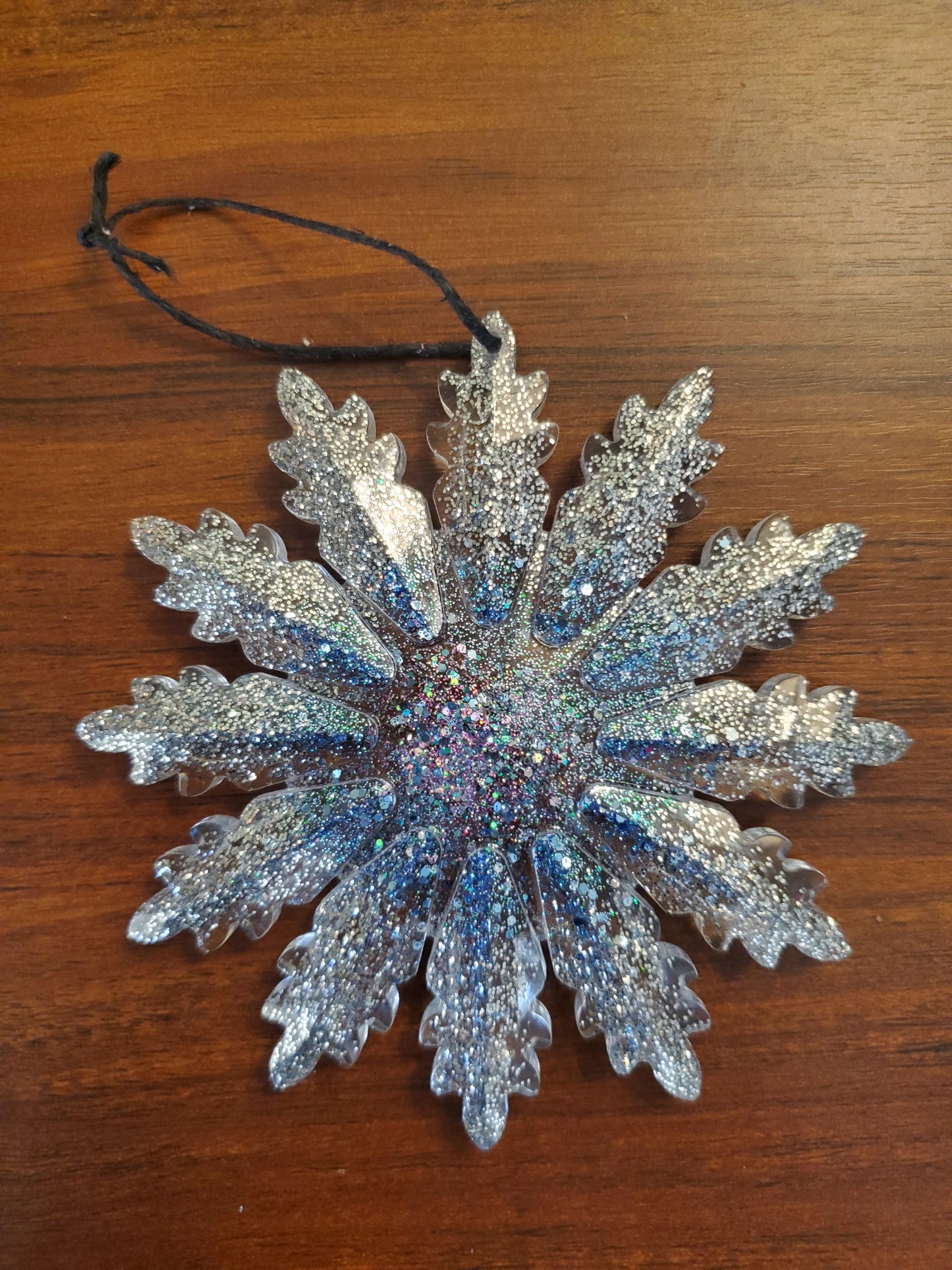 Silver and Blue Snowflake Ornament