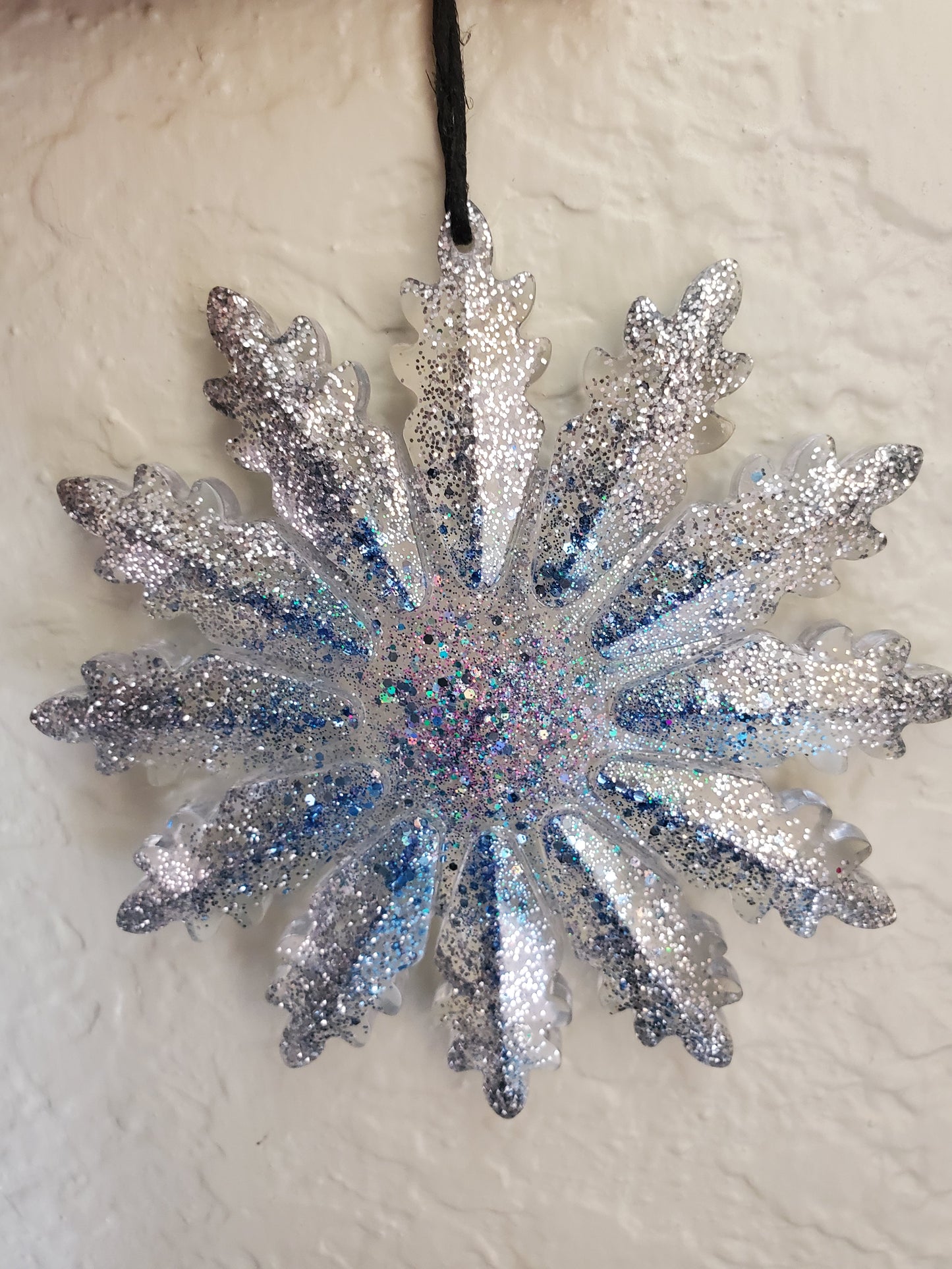 Silver and Blue Snowflake Ornament