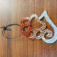 Red and Silver Heart Paw Ornament