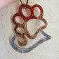 Red and Silver Heart Paw Ornament