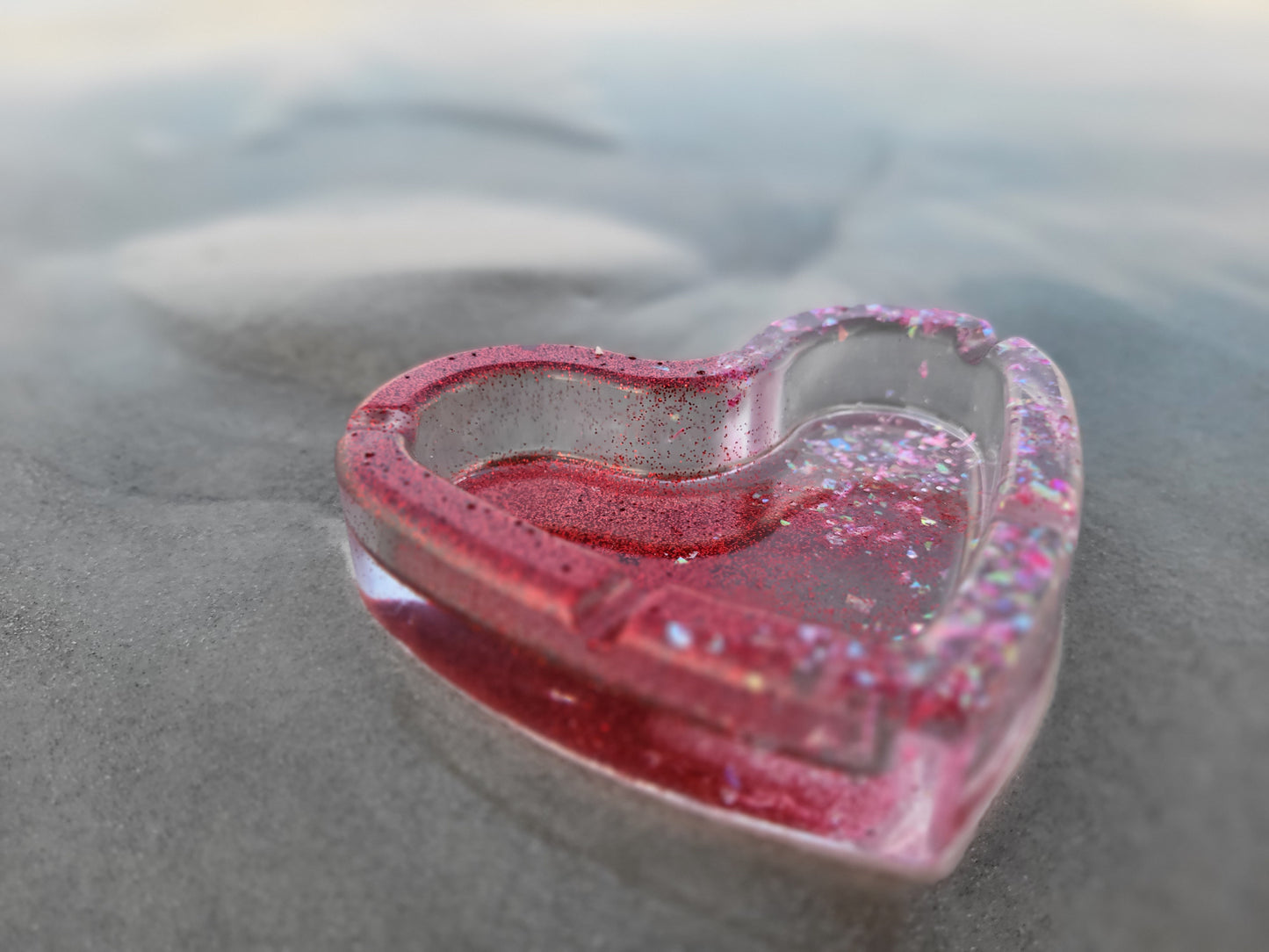 Red and Pink Heart Ash Tray