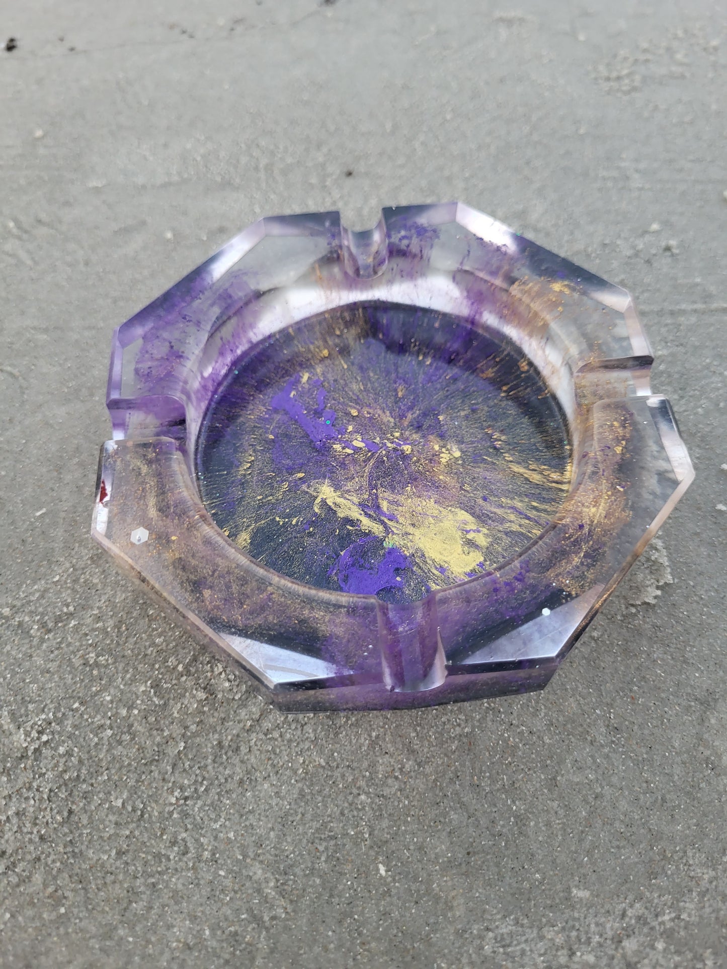 Purple and Gold Ash Tray