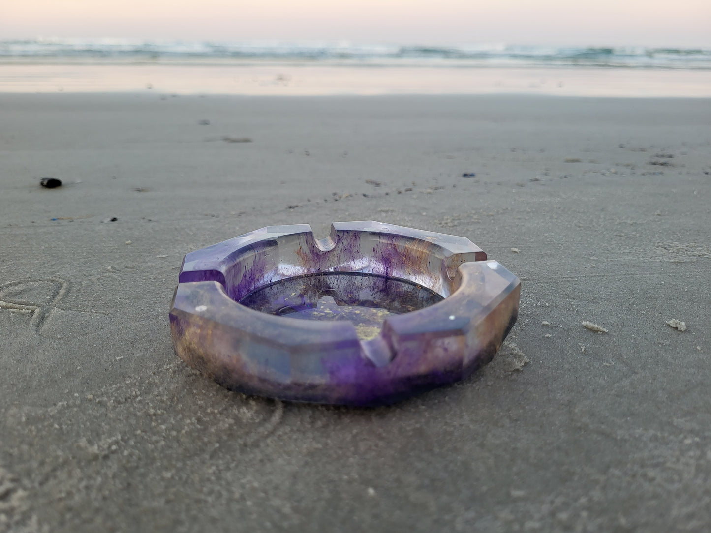 Purple and Gold Ash Tray