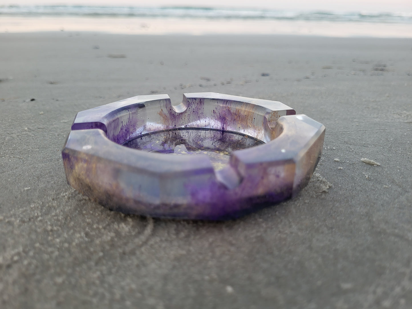 Purple and Gold Ash Tray