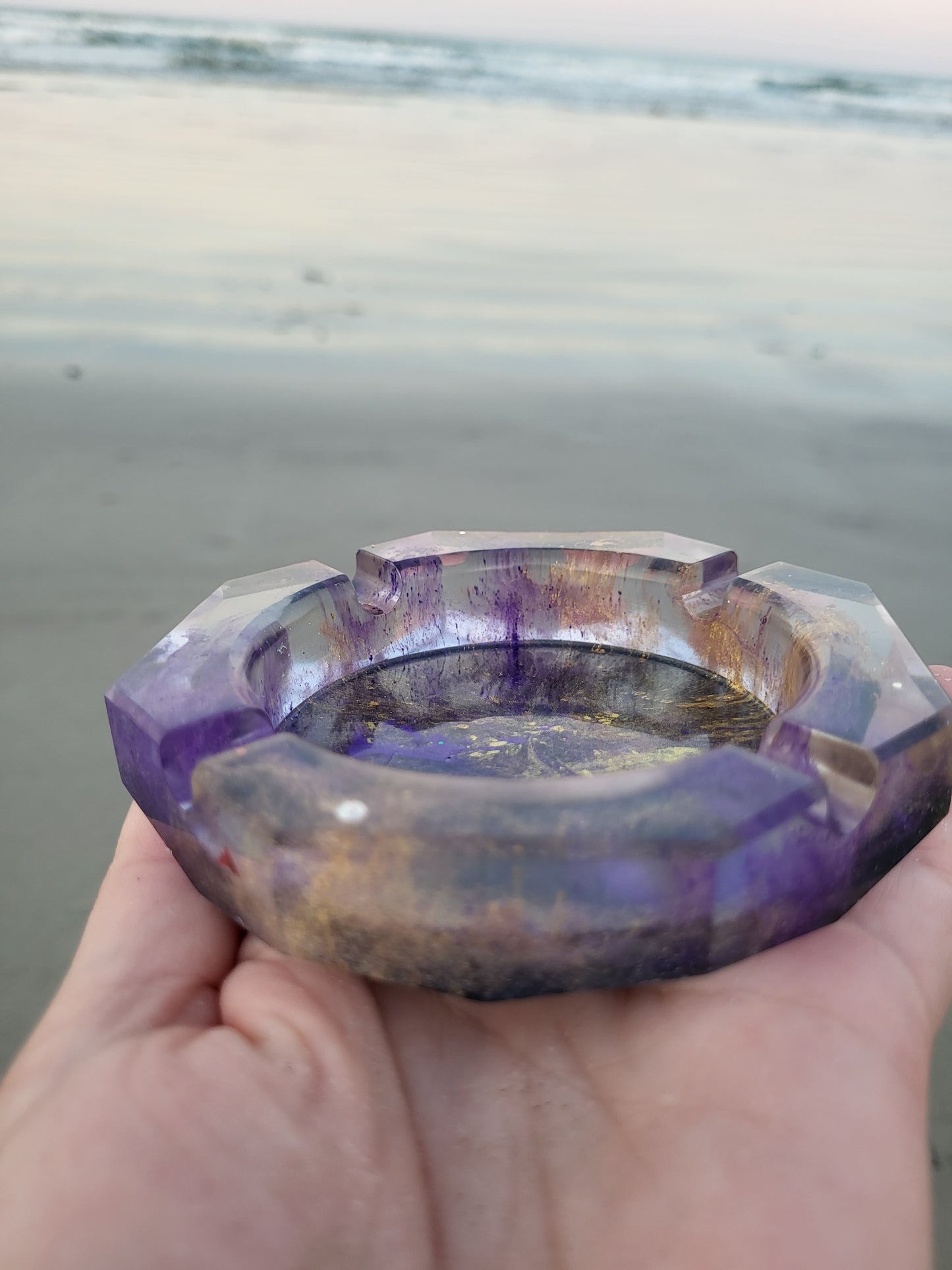 Purple and Gold Ash Tray