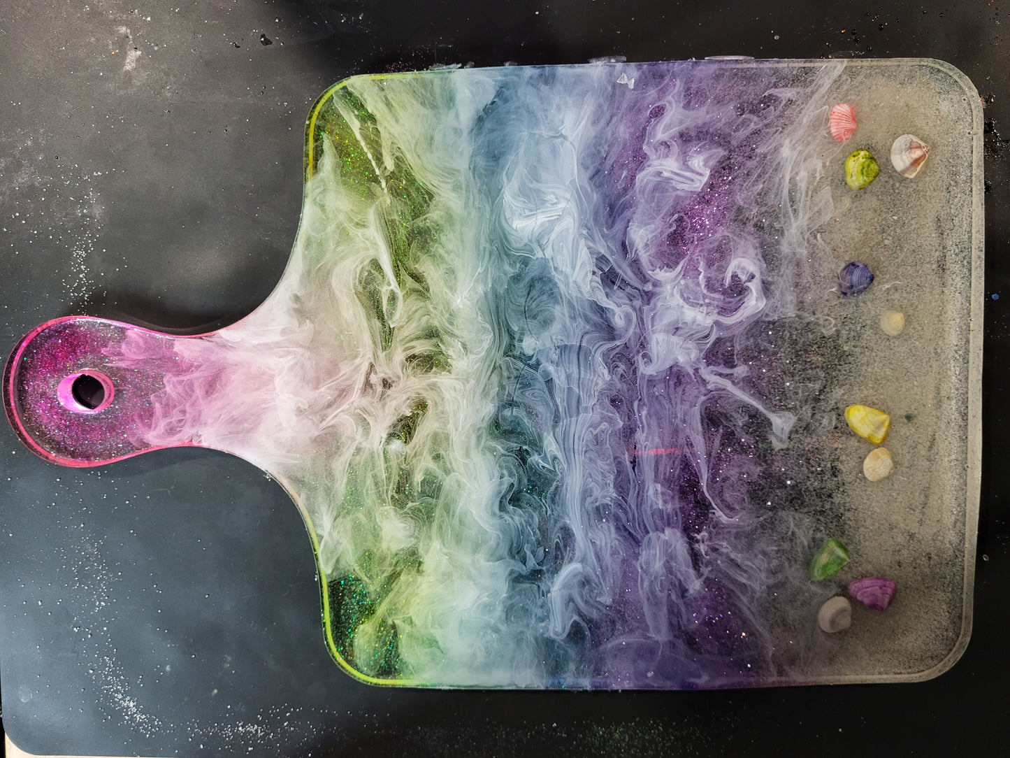 Rainbow Ocean Waves Cutting Board