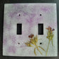 White and Lavender Double Light Switch Cover