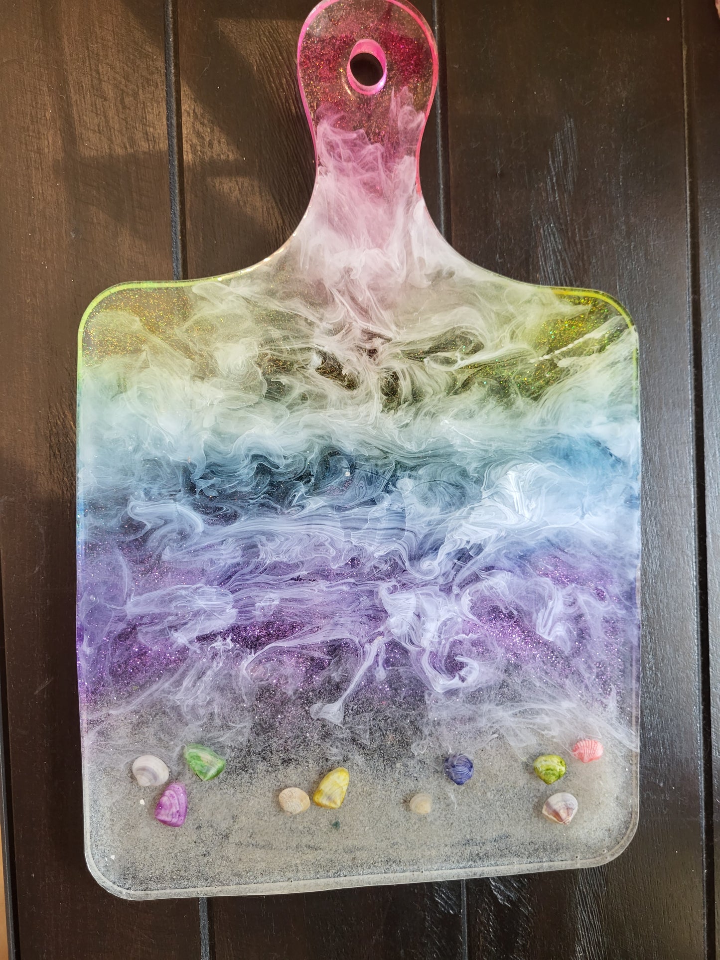 Rainbow Ocean Waves Cutting Board