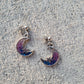 Colorful Silver Charm Post Earrings Hearts, Moons and Stars