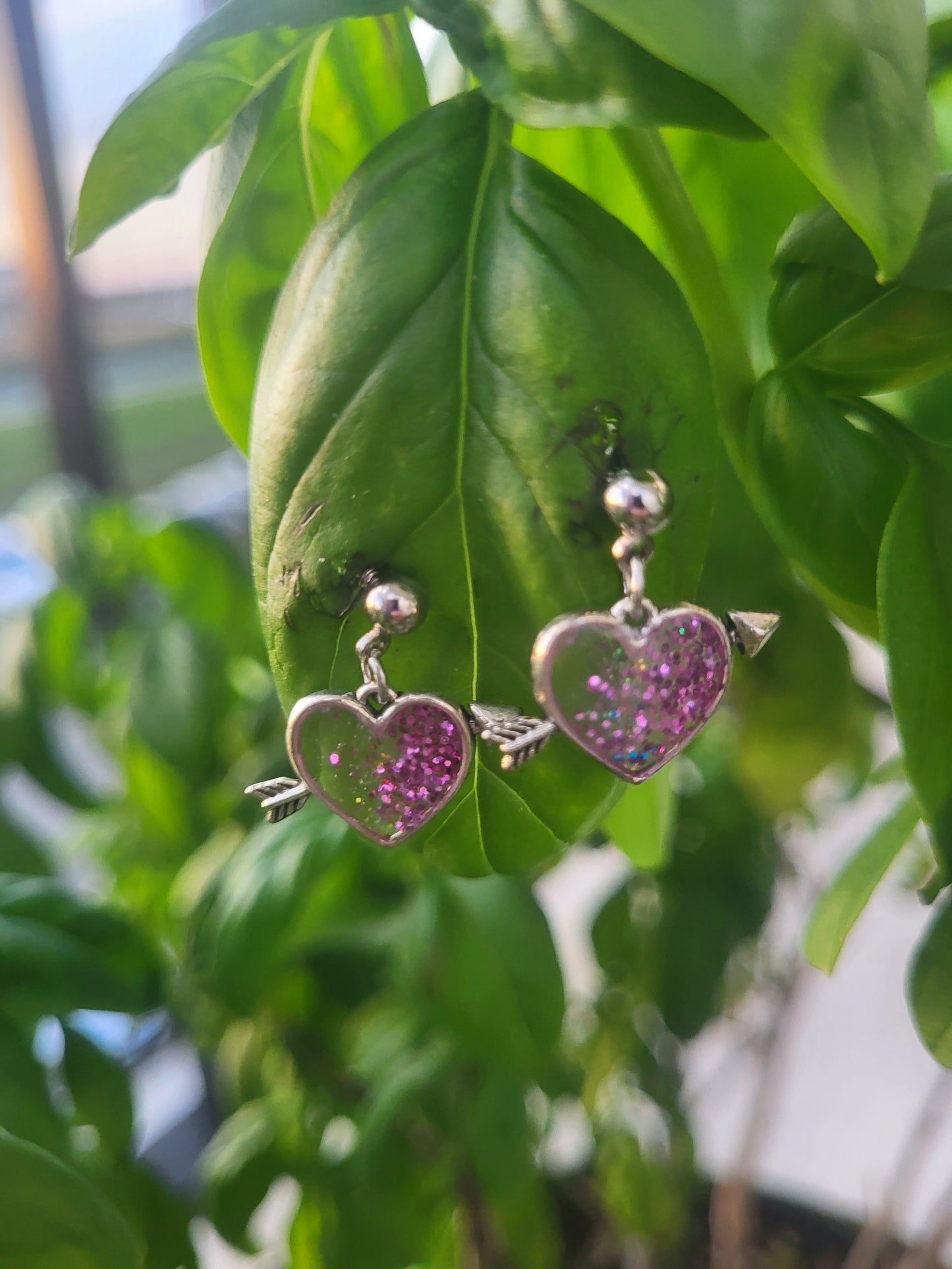 Colorful Silver Charm Post Earrings Hearts, Moons and Stars