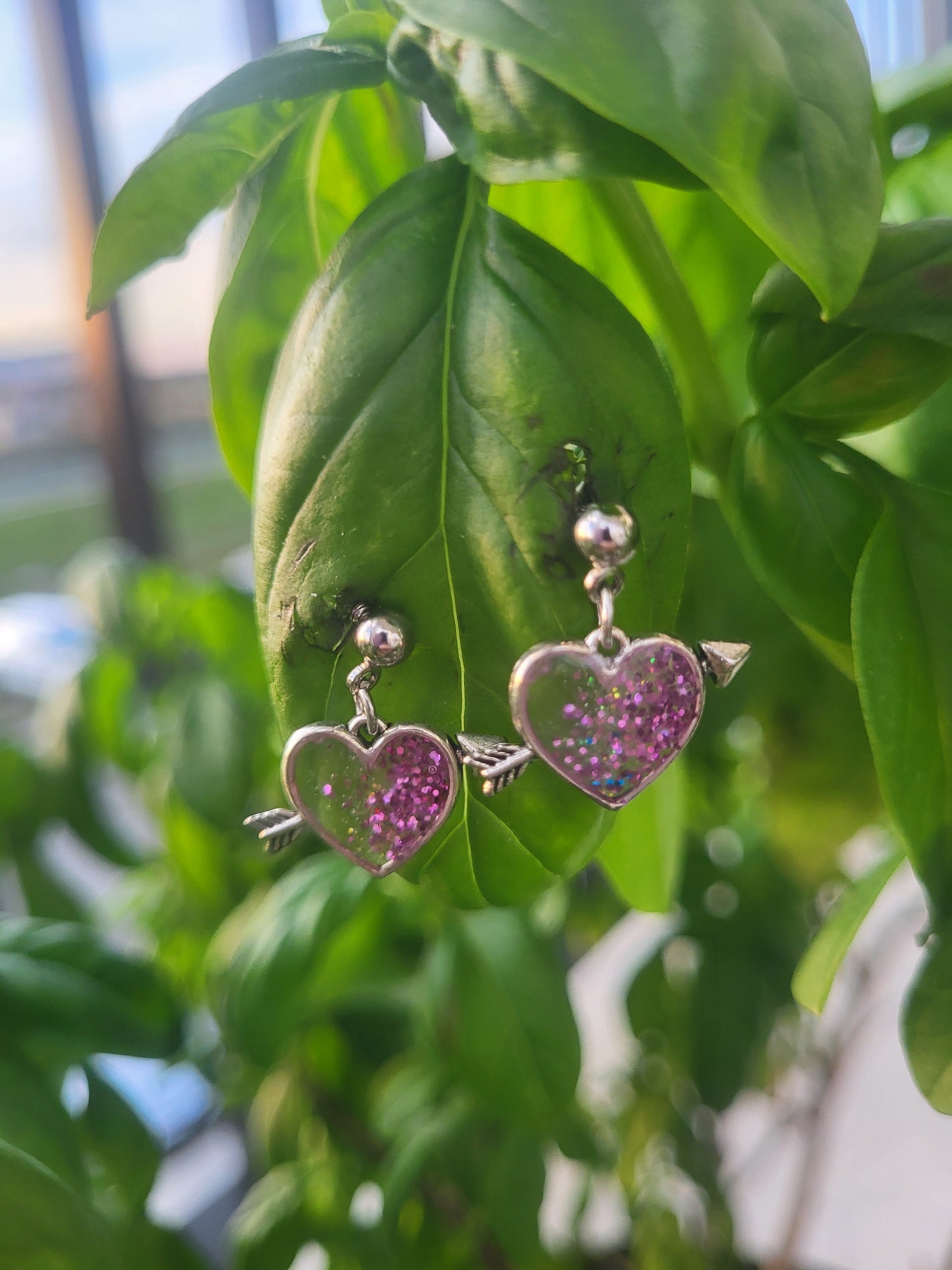 Colorful Silver Charm Post Earrings Hearts, Moons and Stars