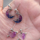 Colorful Silver Charm Post Earrings Hearts, Moons and Stars