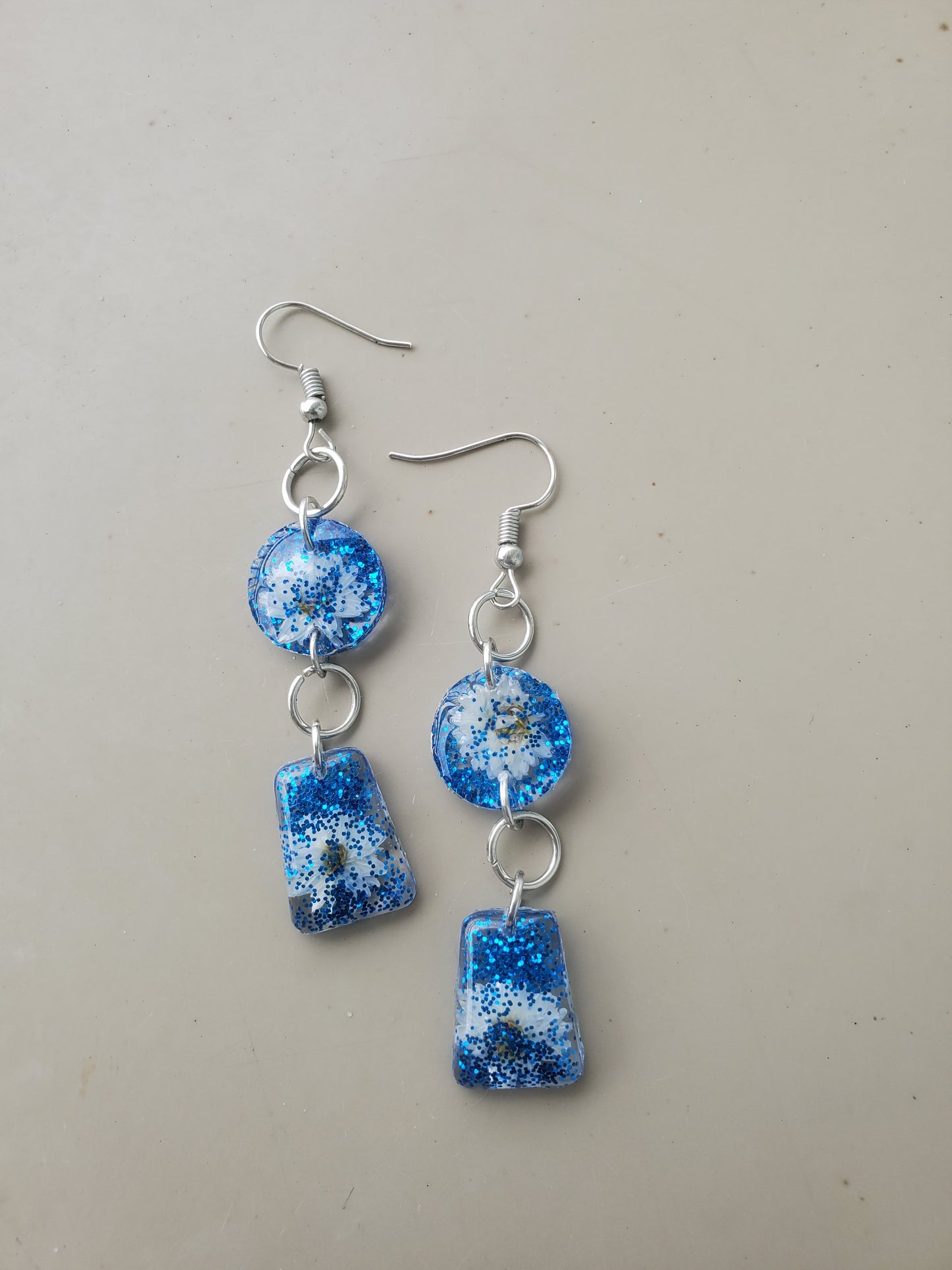 Real Flower Earrings Hook and Dangle