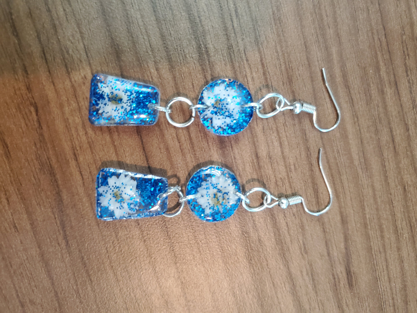 Real Flower Earrings Hook and Dangle