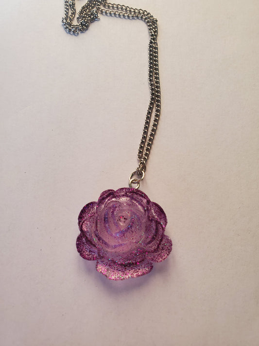 Purple Rose Necklace