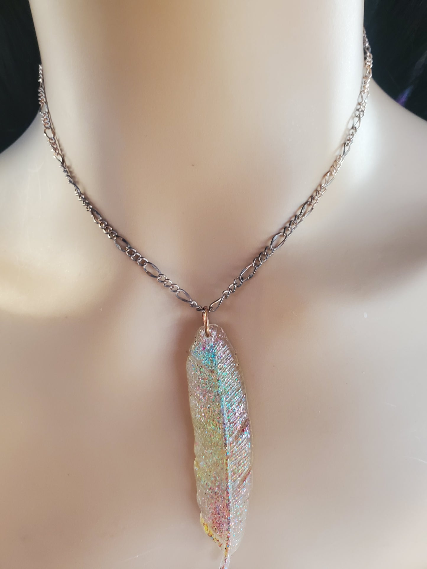 Pastel Feather Necklace