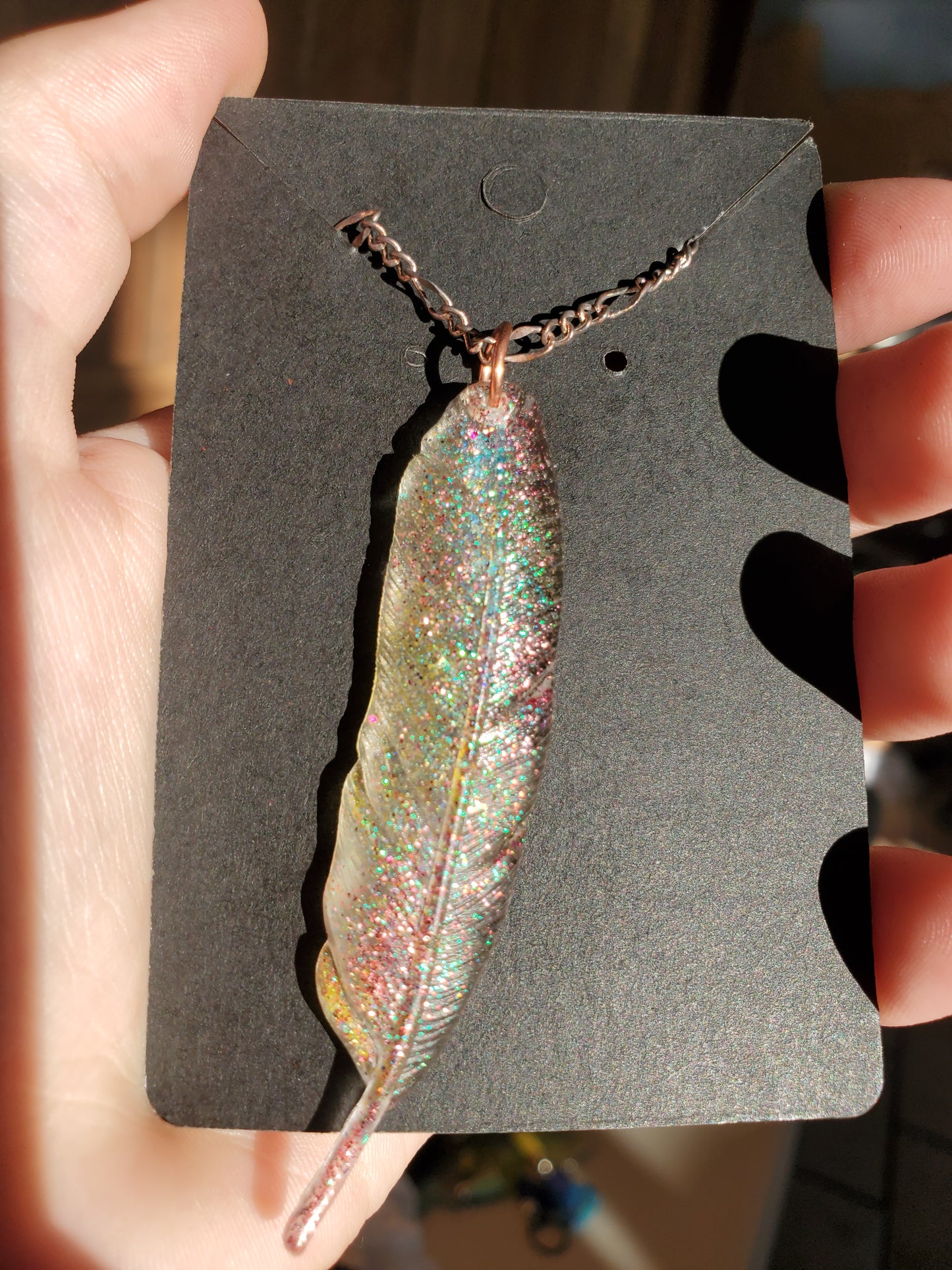 Pastel Feather Necklace