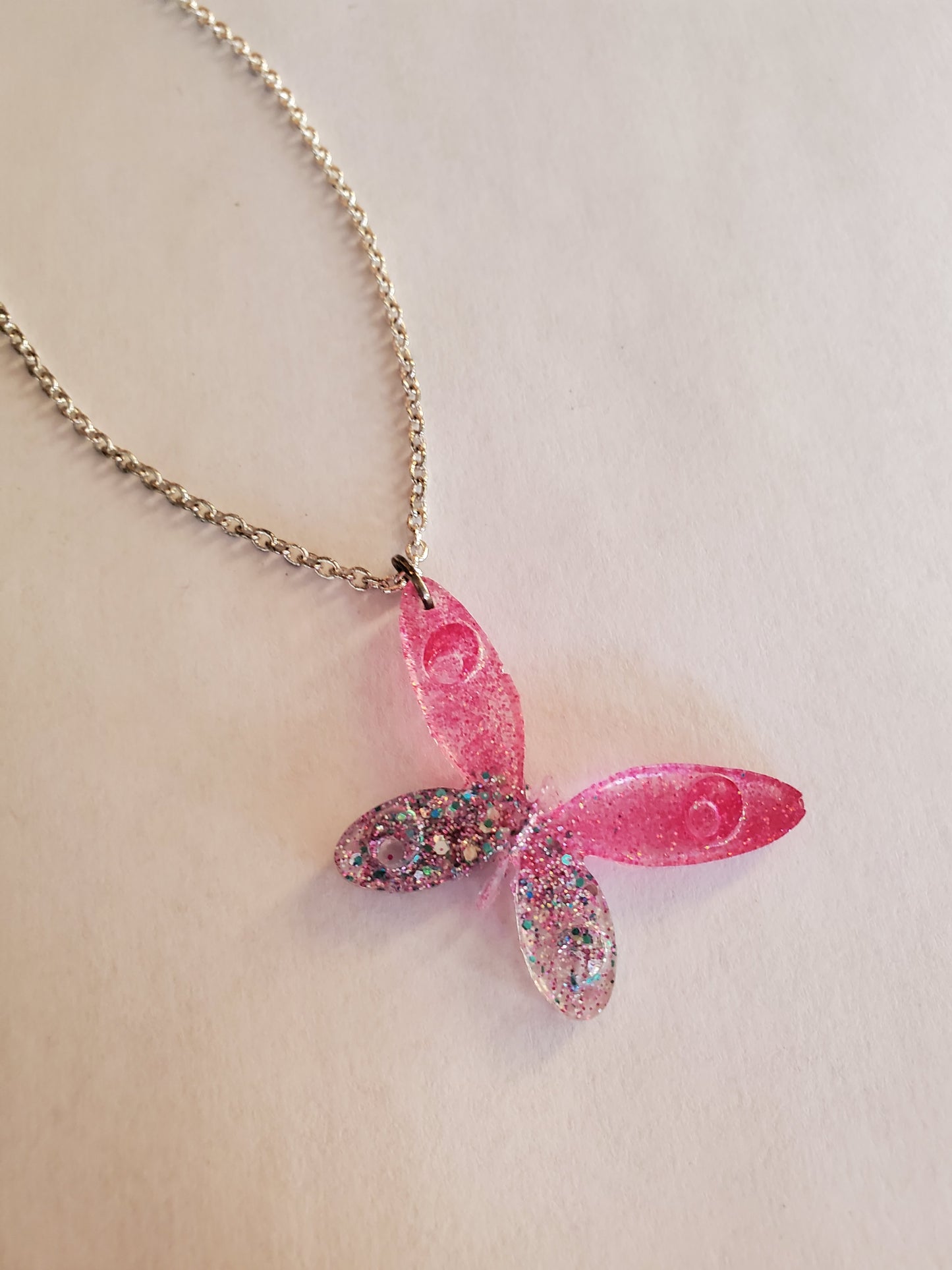 Pink Butterfly Necklace