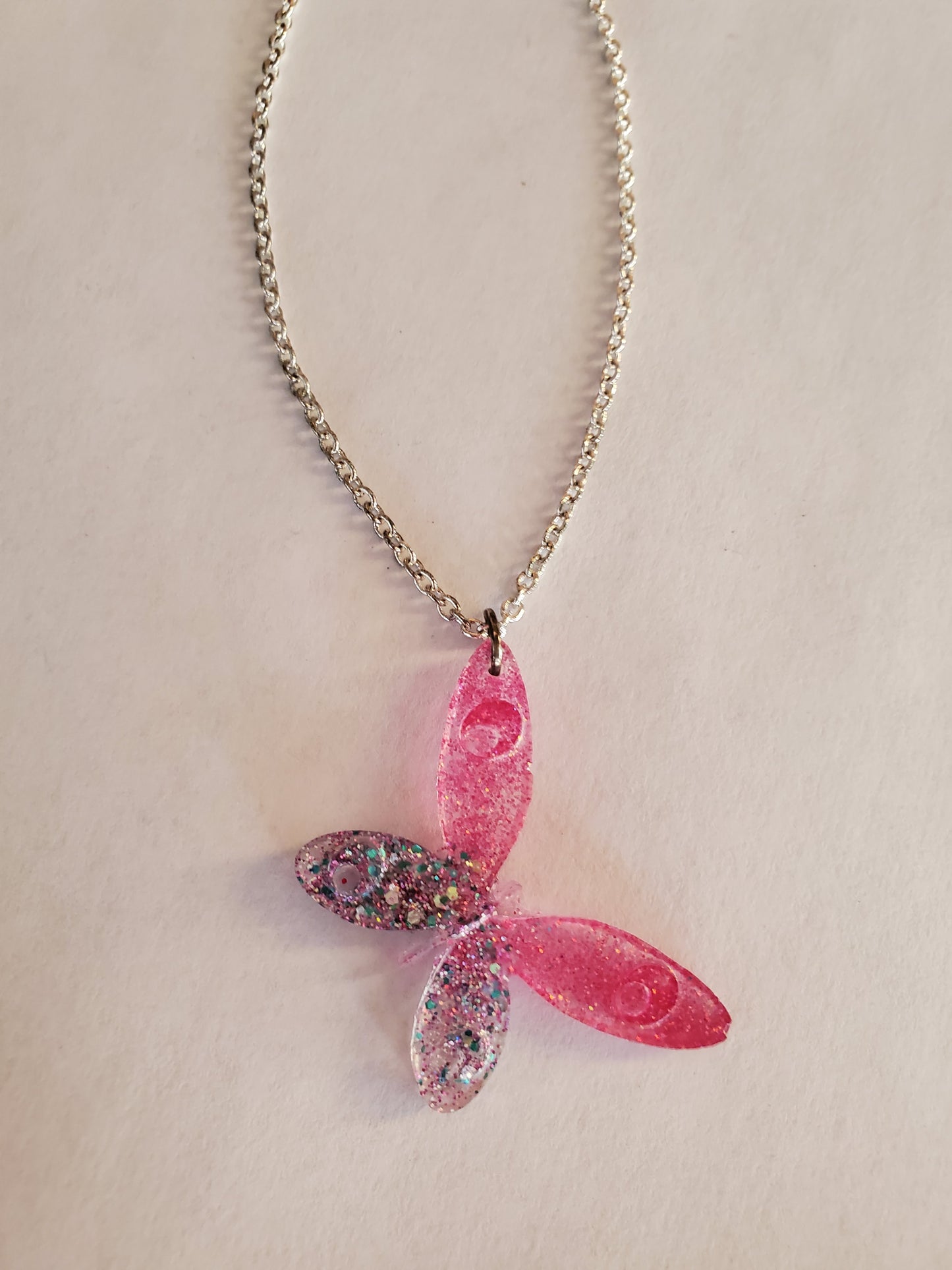 Pink Butterfly Necklace