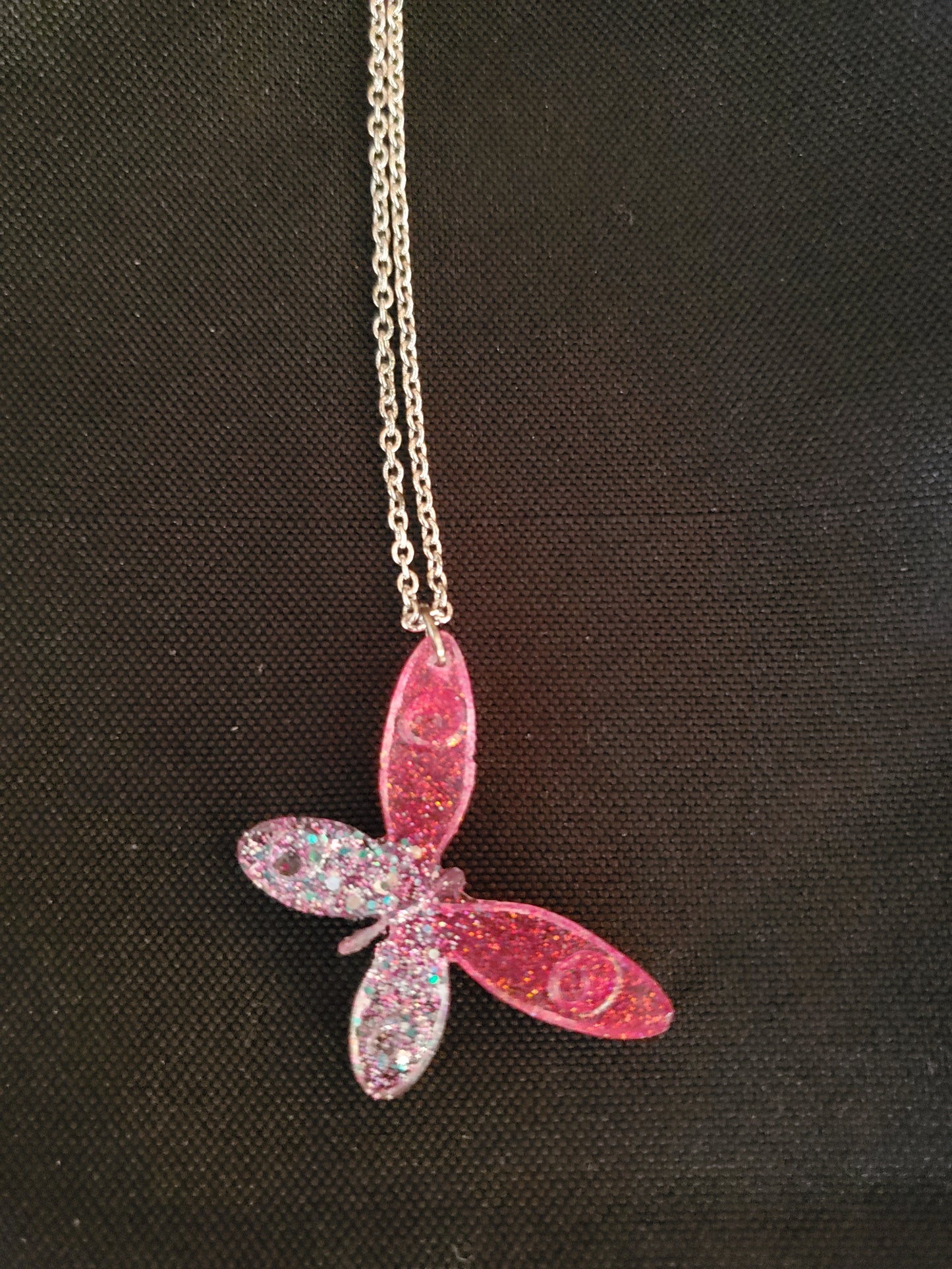 Pink Butterfly Necklace