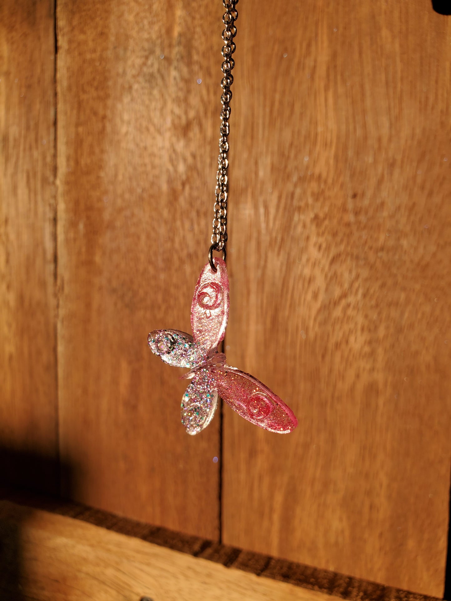 Pink Butterfly Necklace