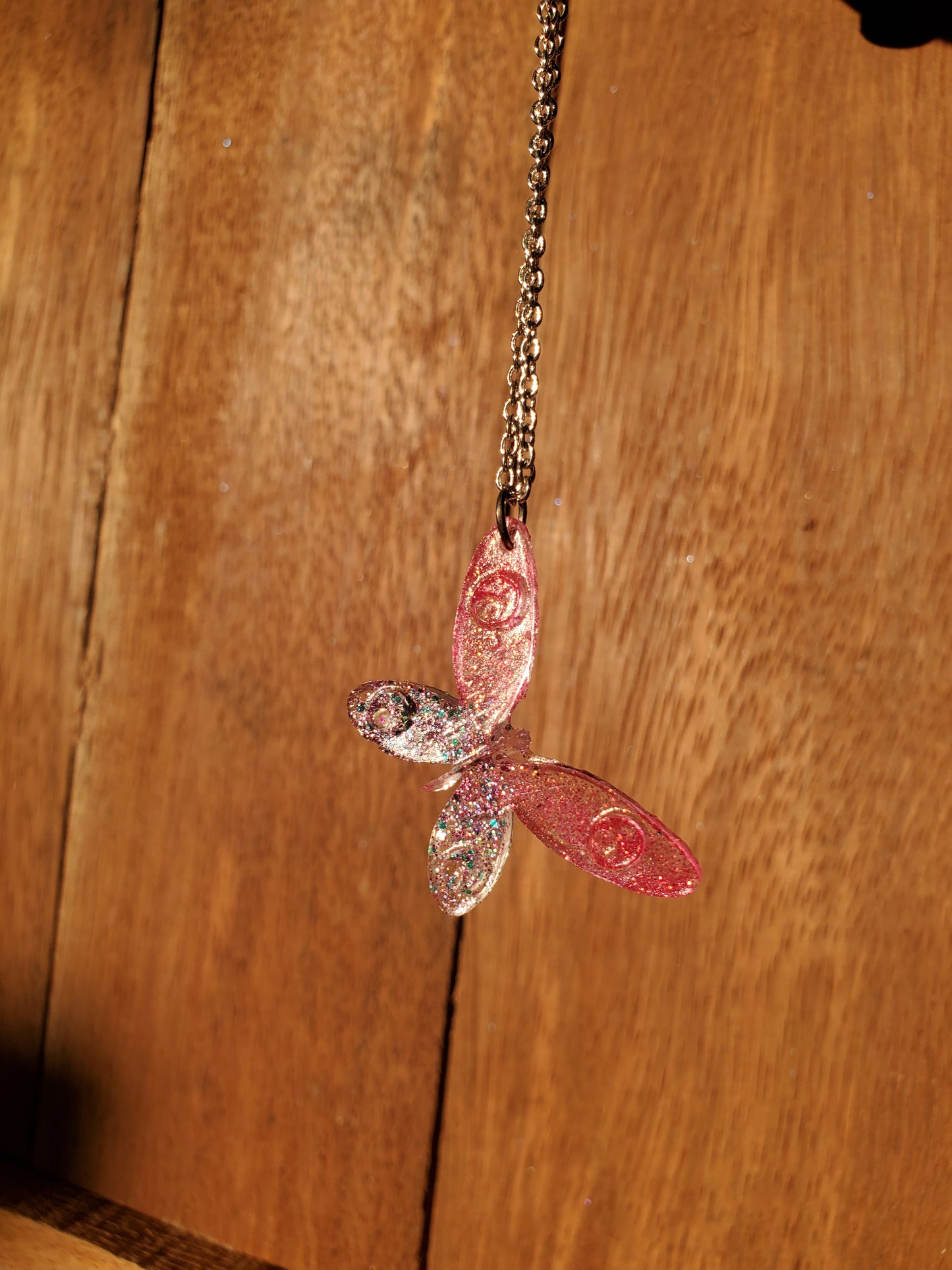 Pink Butterfly Necklace