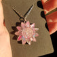 Sparkly Pink Flower Necklace