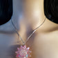 Sparkly Pink Flower Necklace