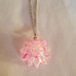Sparkly Pink Flower Necklace