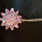 Sparkly Pink Flower Necklace