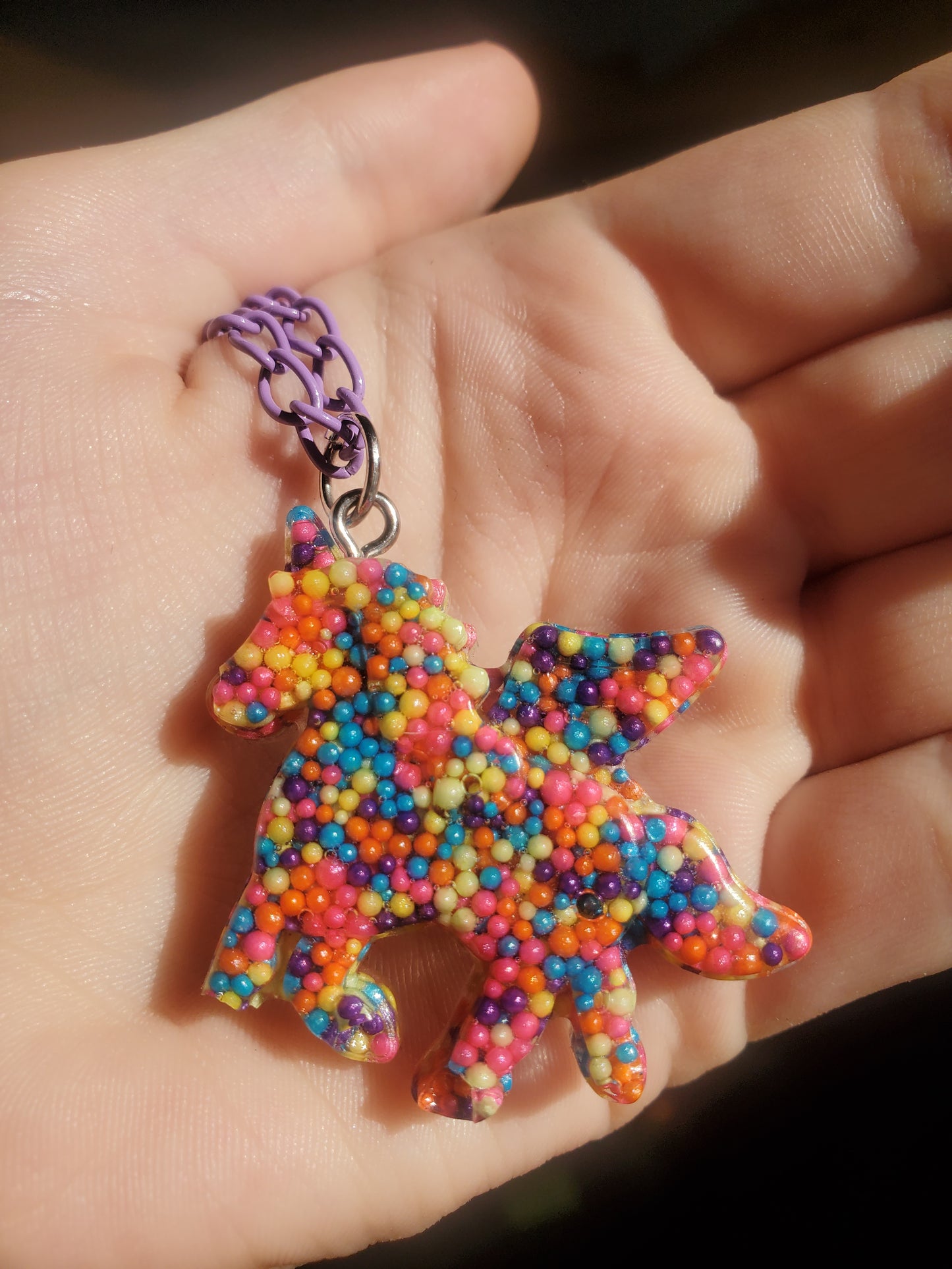 Rainbow Sprinkles Unicorn Necklace