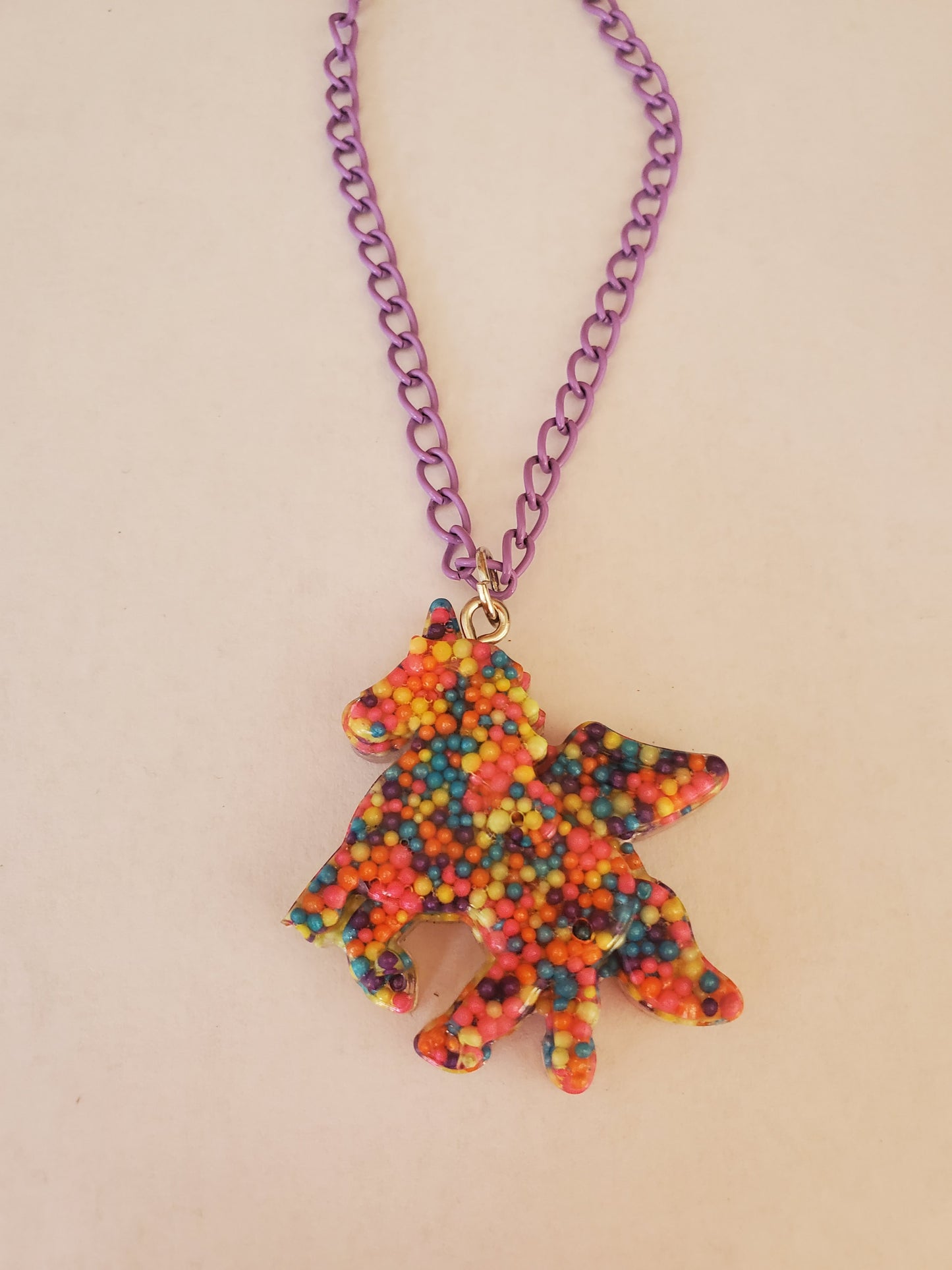 Rainbow Sprinkles Unicorn Necklace