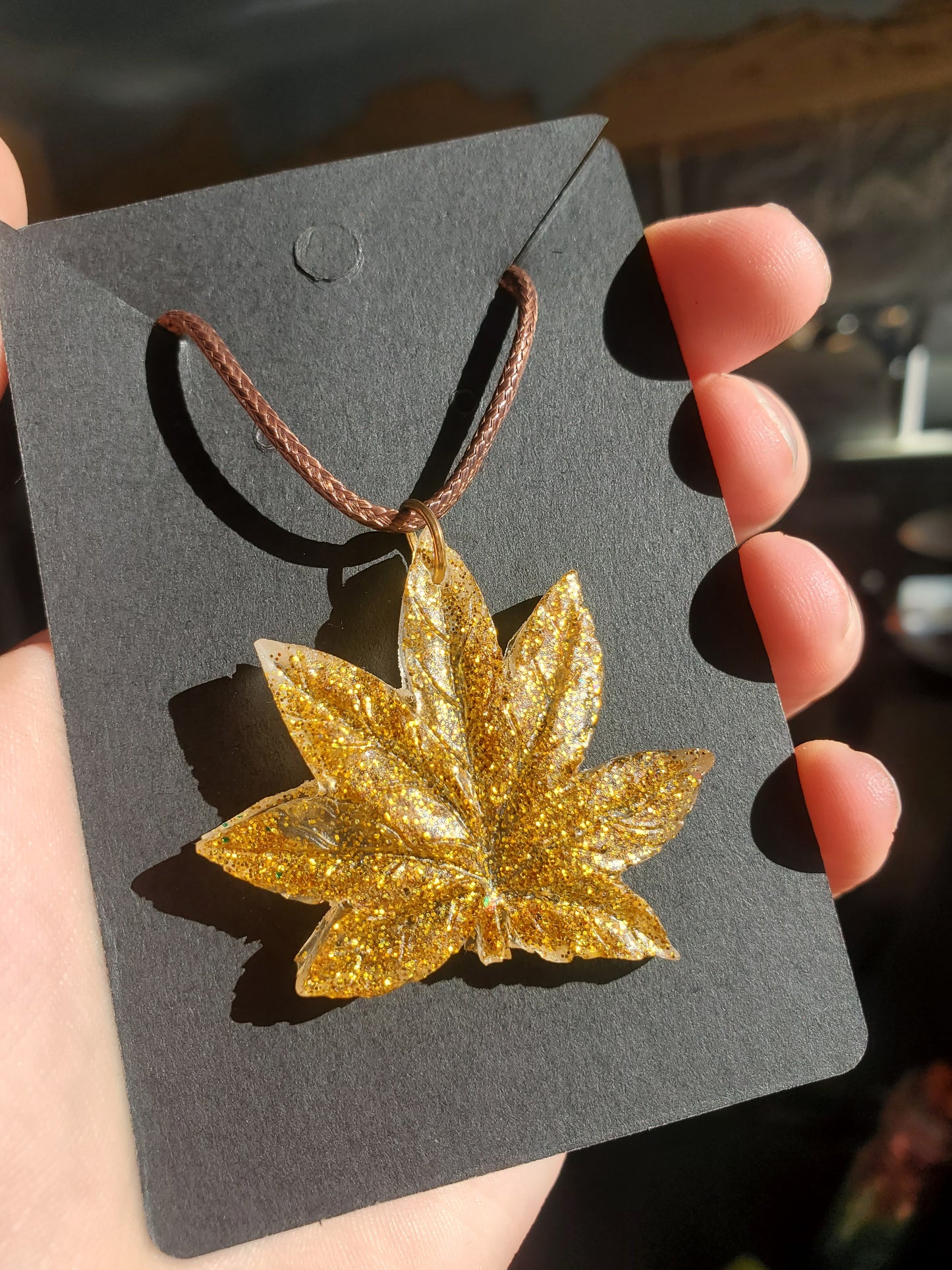 Golden "Weed" Necklace