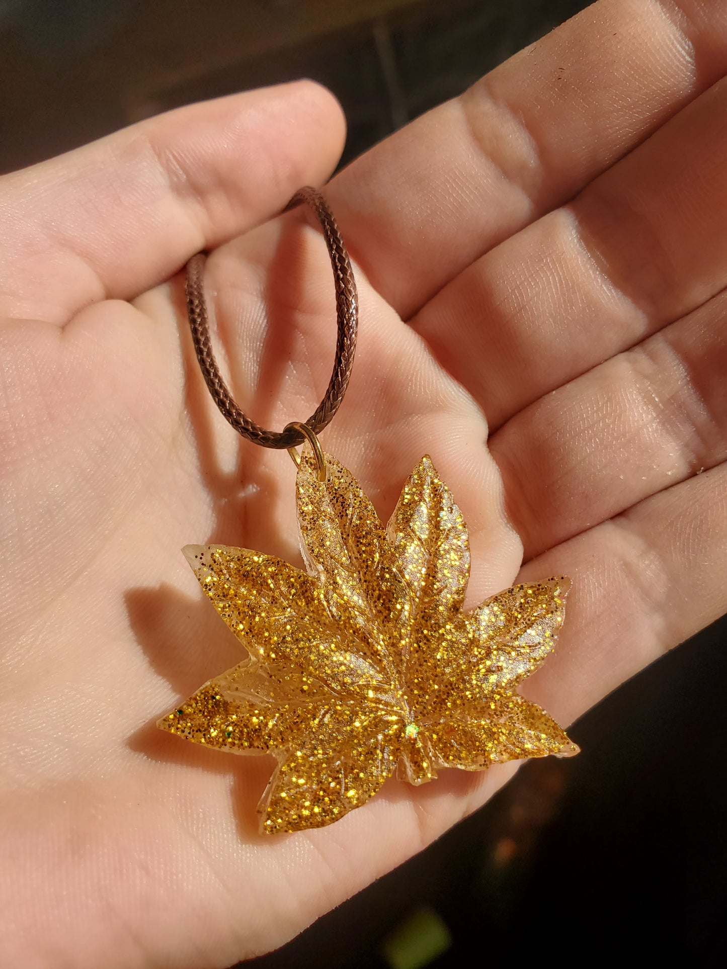 Golden "Weed" Necklace