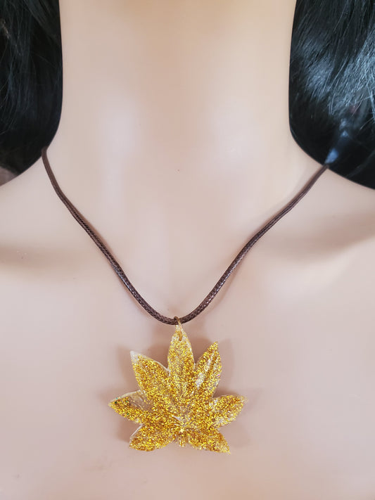 Golden "Weed" Necklace