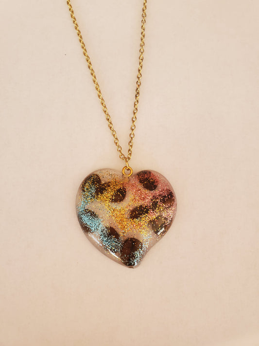 Large Heart Coffee Bean Necklace