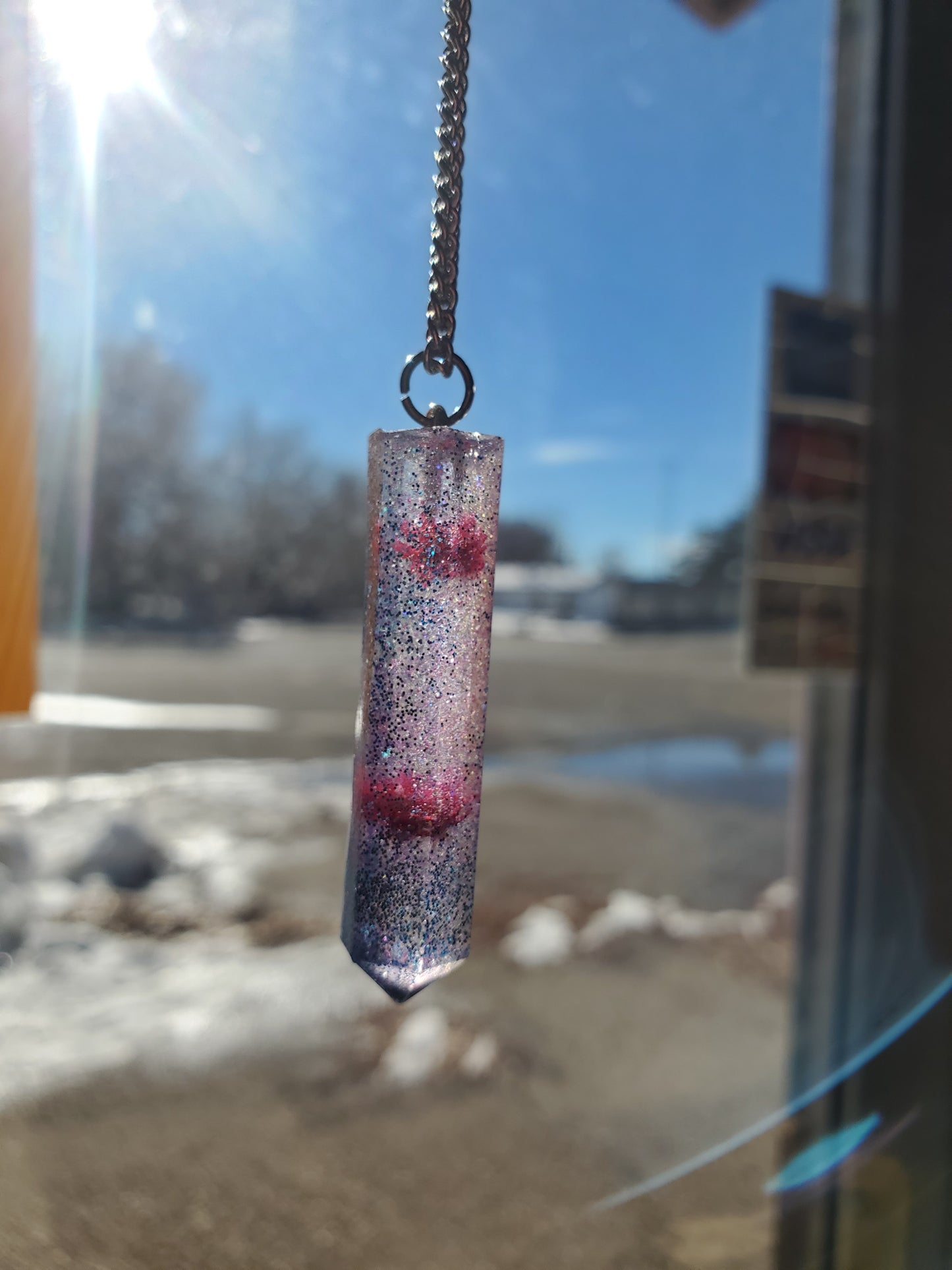 Blue Crystal Shaped Necklace