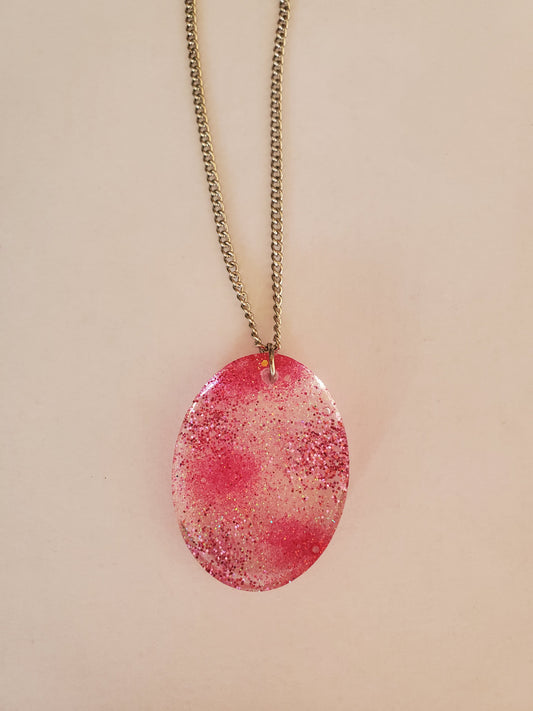 Oval Pink Camouflage Pendant