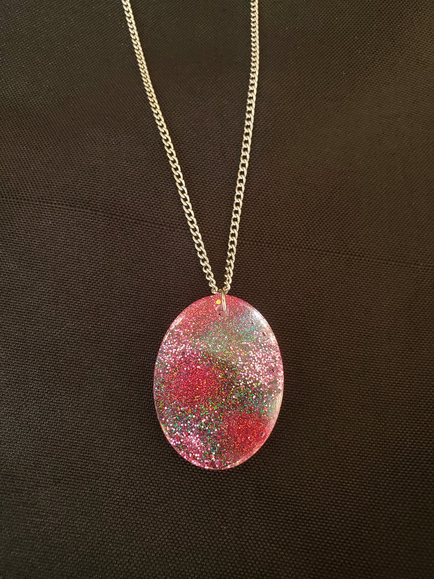 Oval Pink Camouflage Pendant