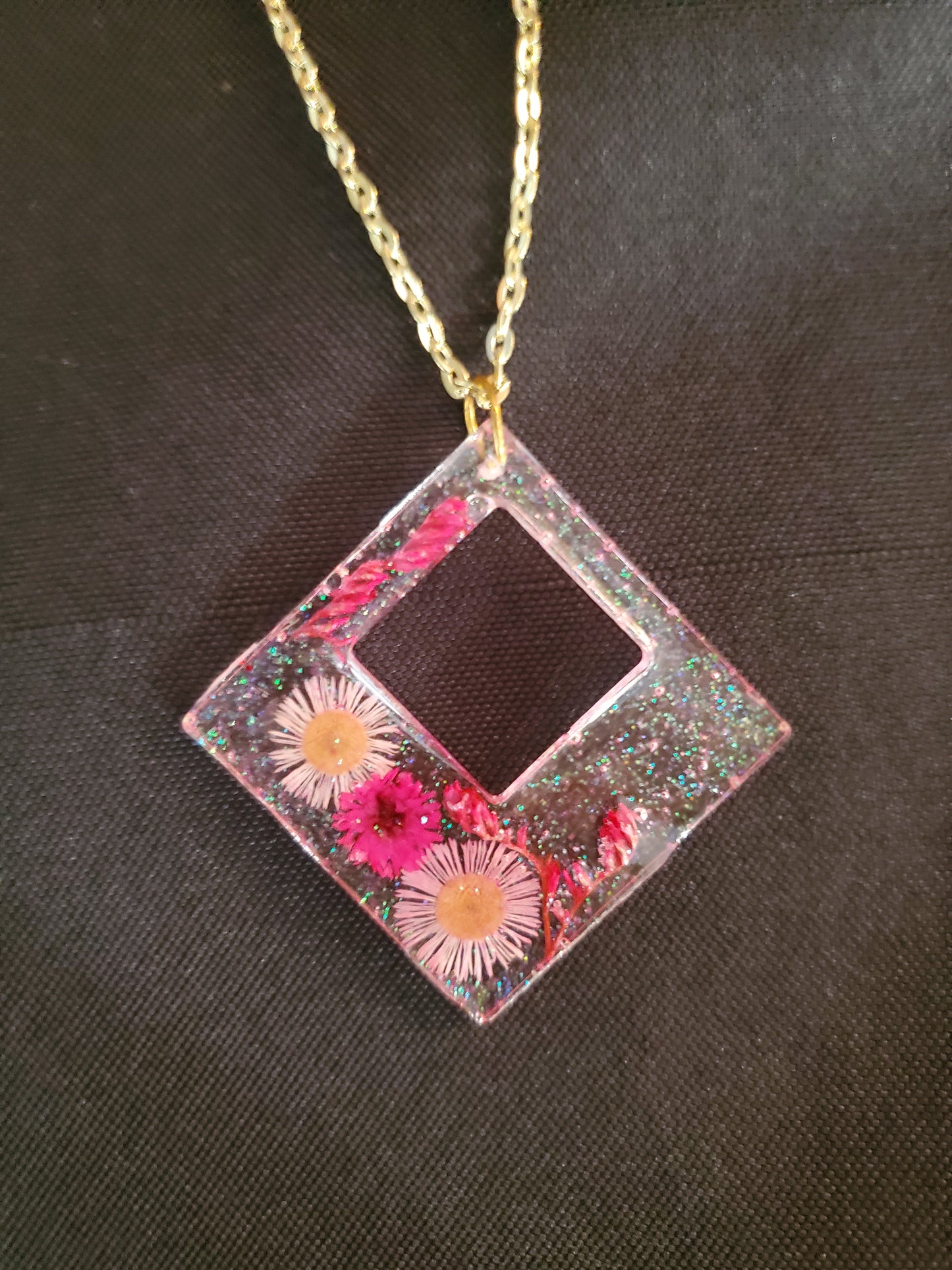 Real Flowers Pink Necklace