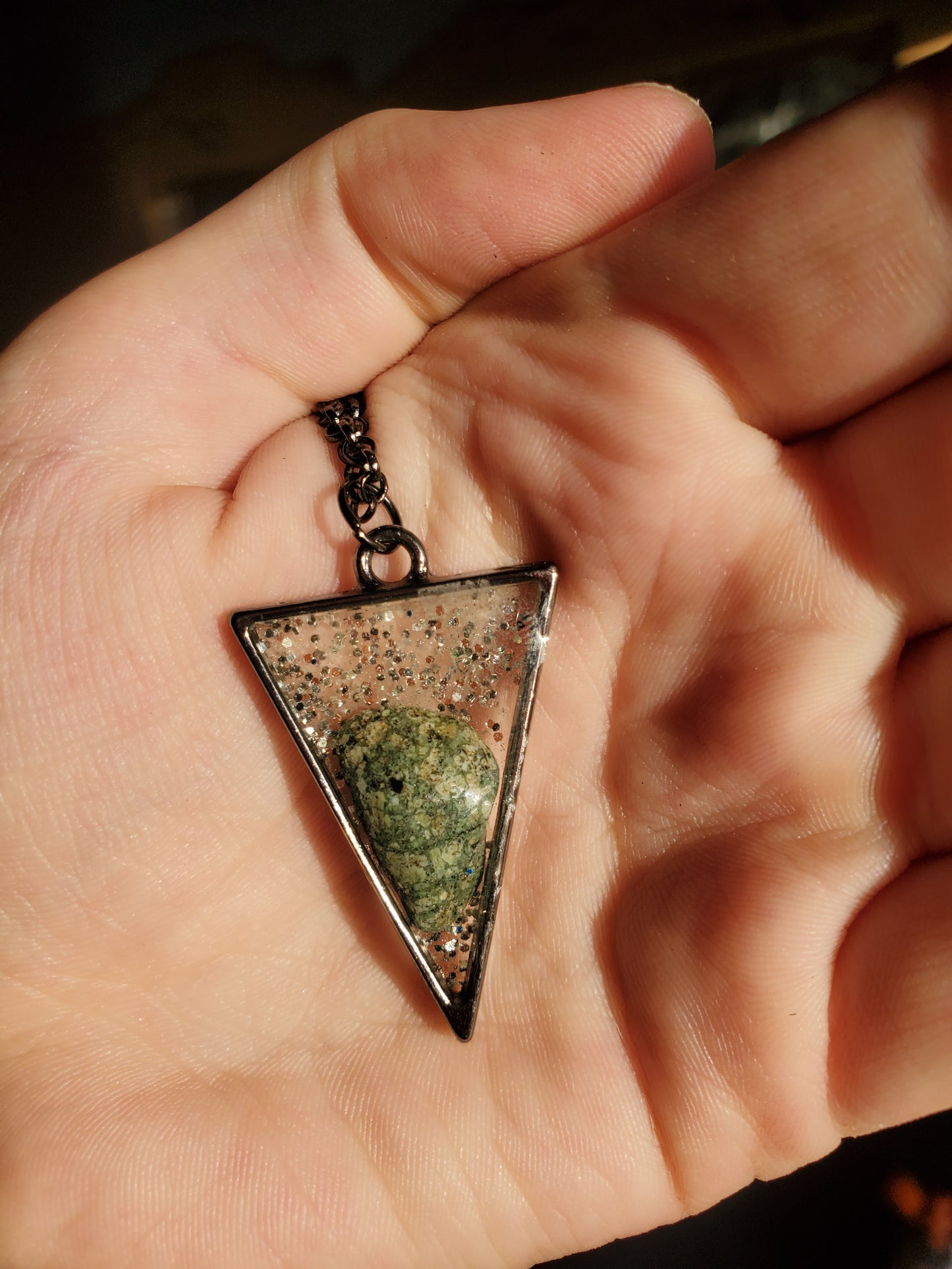 Sparkly Triangle Rock Necklace