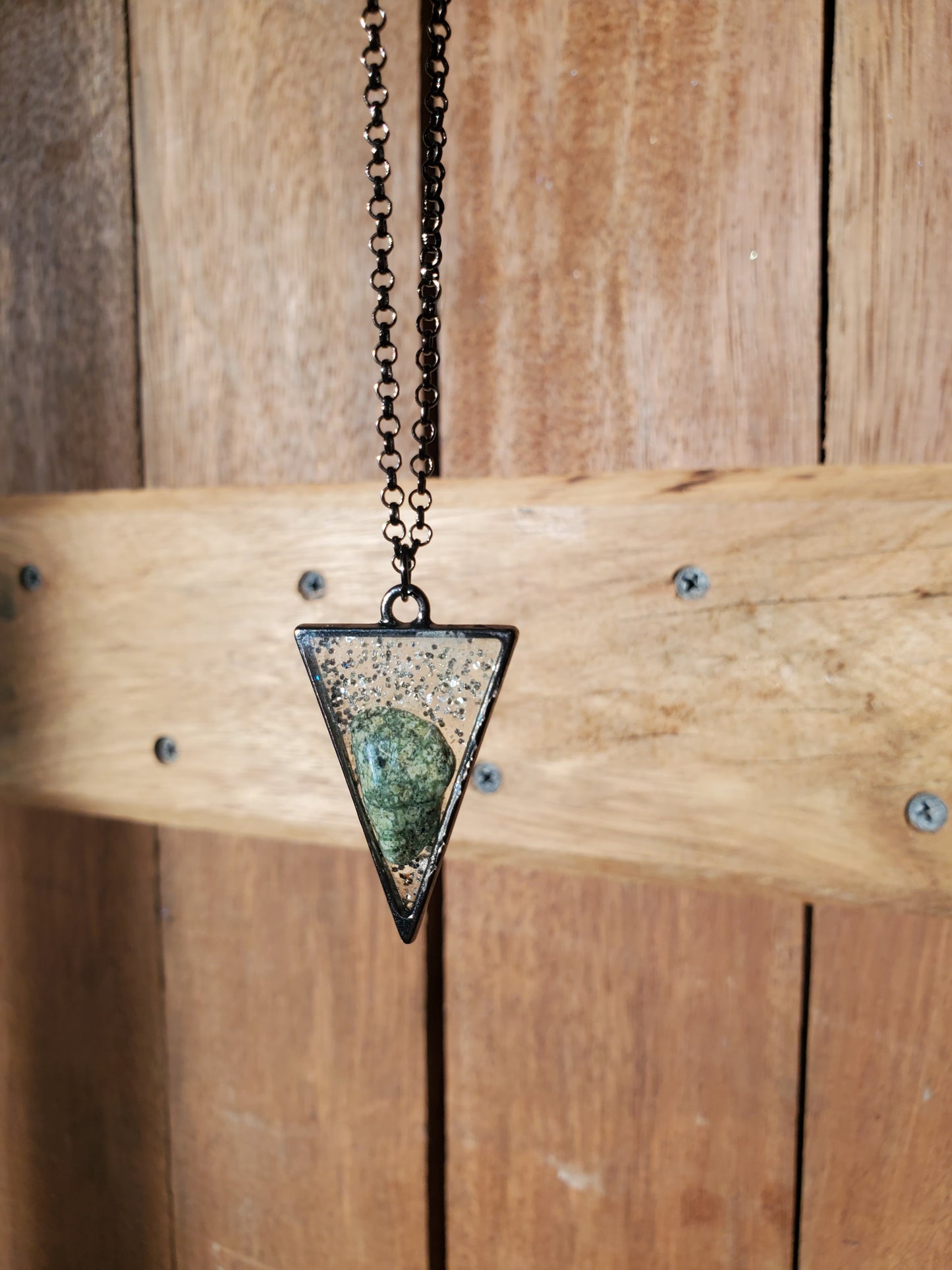 Sparkly Triangle Rock Necklace