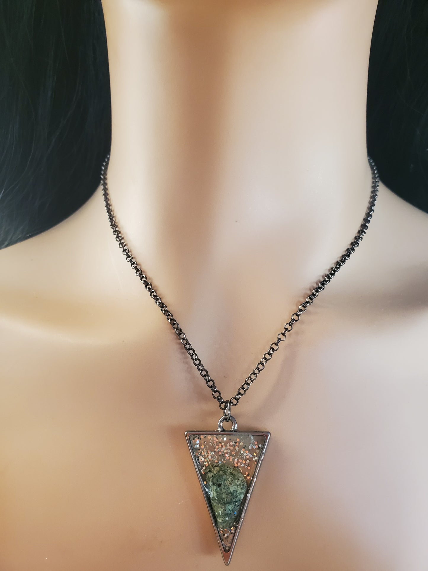 Sparkly Triangle Rock Necklace