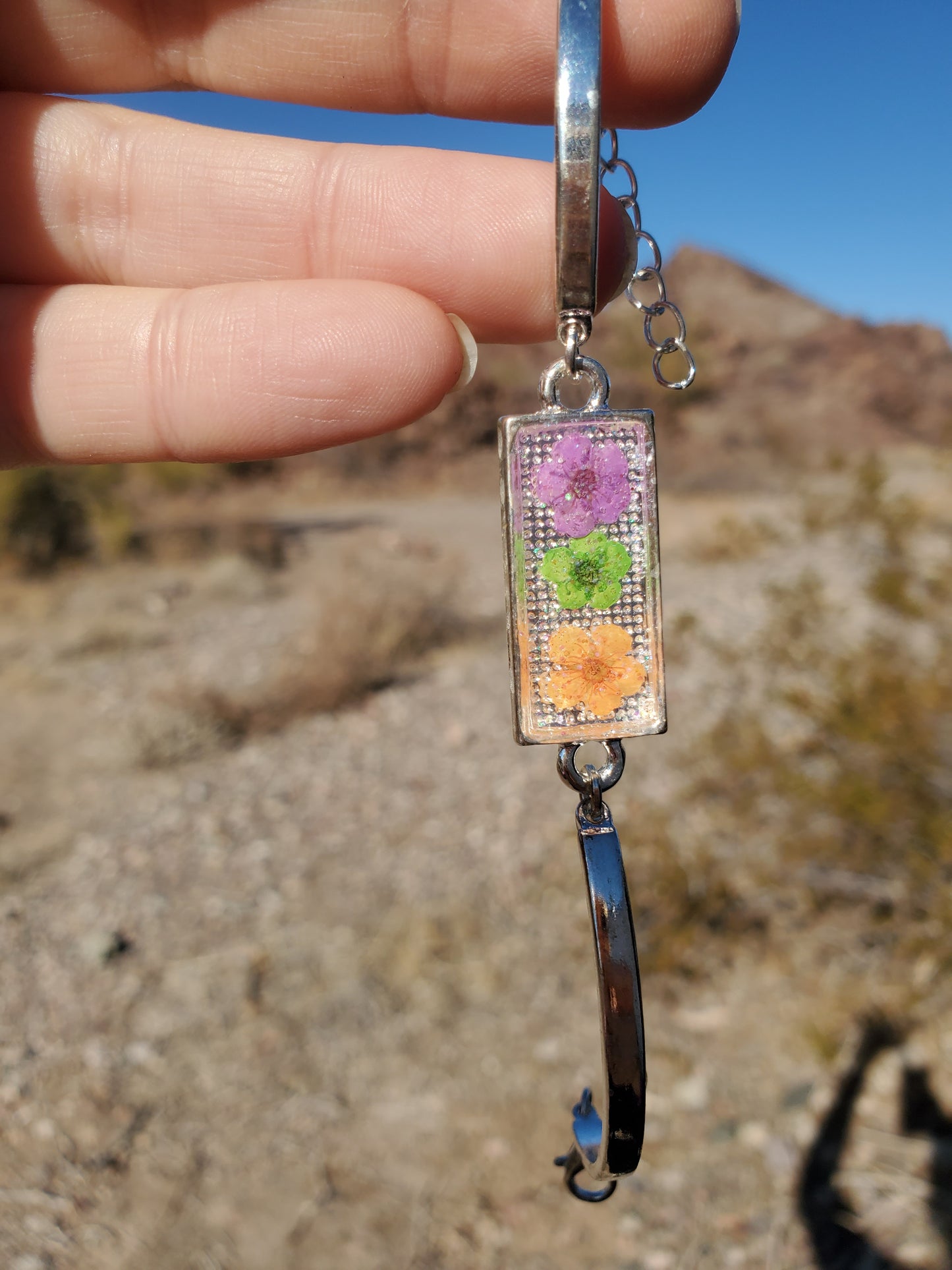 Colorful Real Flower Bracelet