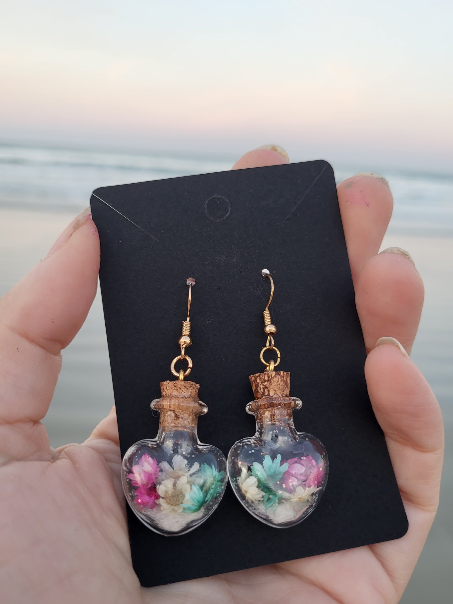 Heart Bottle Earrings